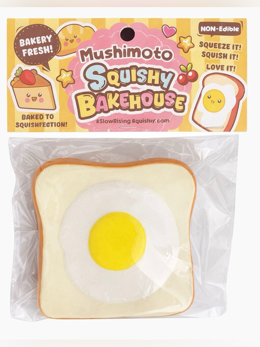 Squishy Bakehouse Toast with Sunny Egg - Yellow & White. Stress Relief Toy.